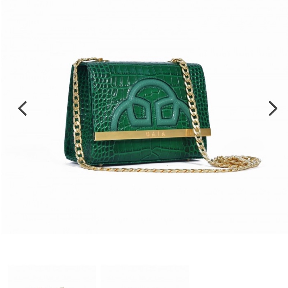 Gaia luxury bag green emerald gold crossbody - Picture 3 of 5